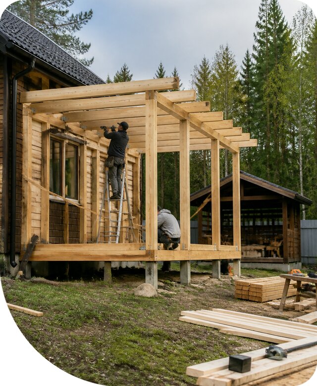 Строительство пристроек и построек на участке в Видном